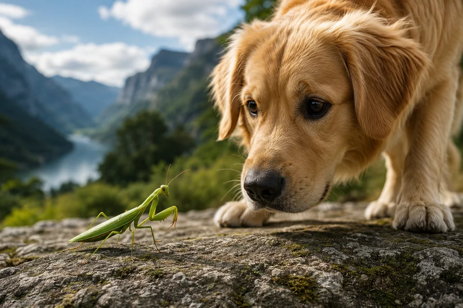 are praying mantis dangerous to dogs