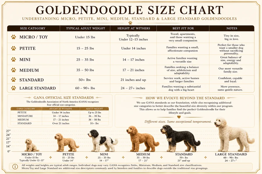 mini goldendoodle size chart